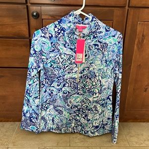 NWT size XS Lilly Pulitzer Skipper Popover in Royal Purple 60 Animals